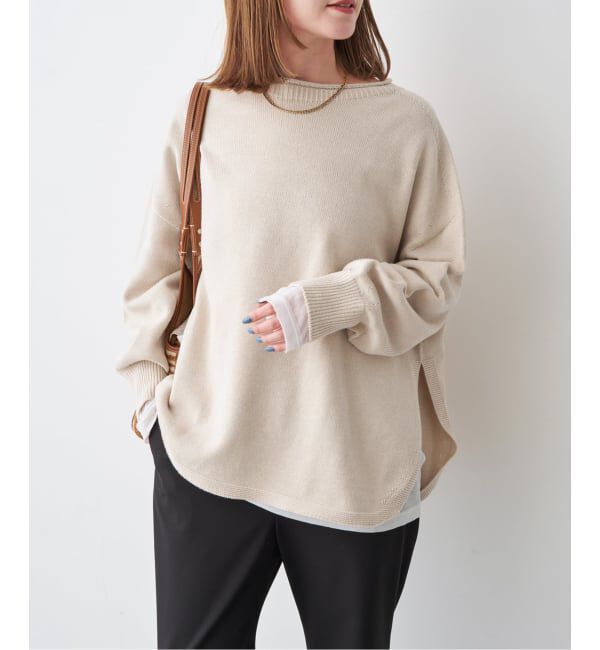 Spick and Span「バルキーヤーンルーズボートネックニット」|ニット・セーター|