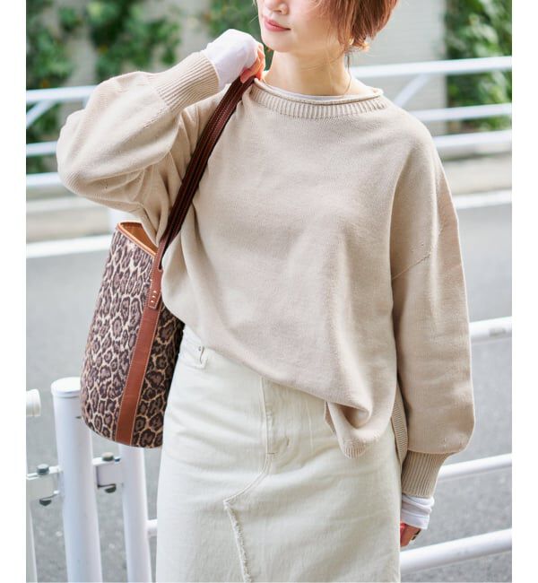 Spick and Span「バルキーヤーンルーズボートネックニット」|ニット・セーター|