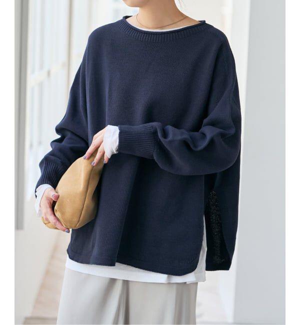Spick and Span「バルキーヤーンルーズボートネックニット」|ニット・セーター|