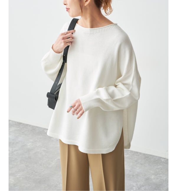 Spick and Span「バルキーヤーンルーズボートネックニット」|ニット・セーター|