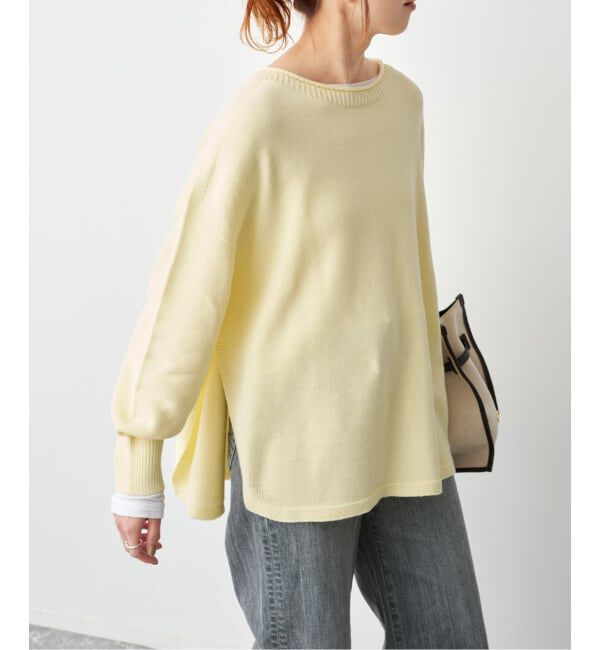 Spick and Span「バルキーヤーンルーズボートネックニット」|ニット・セーター|イエロー