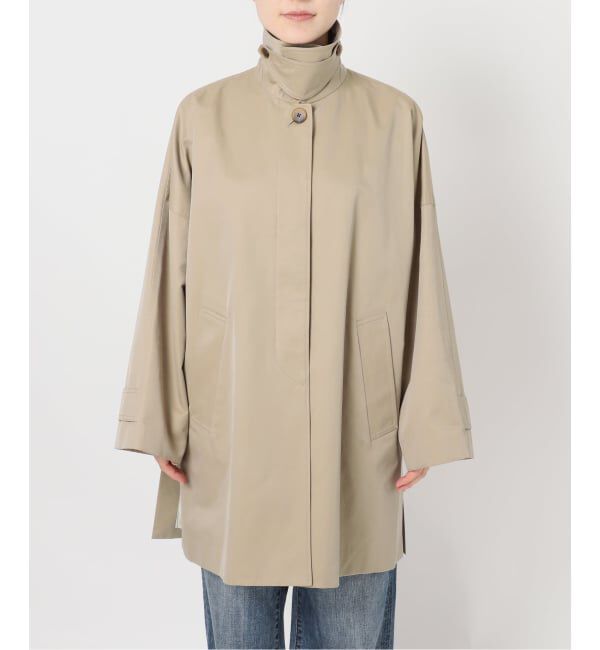 Spick and Span「T/Cギャバステンカラーハーフコート」|ステンカラーコート|