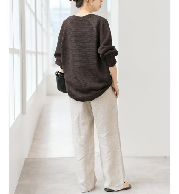 Spick and Span「コットンリネンギマ天竺カーディガン」|カーディガン|