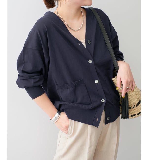 Spick and Span「《追加》コットンハイゲージカーディガン」|カーディガン|ネイビー