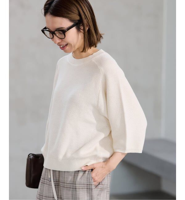 FRAMeWORK「ピグメントダイハーフスリーブニット」|ニット・セーター|