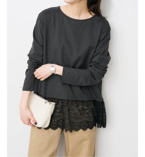 Spick and Span「レースドッキングレイヤードプルオーバー」|Tシャツ・カットソー|