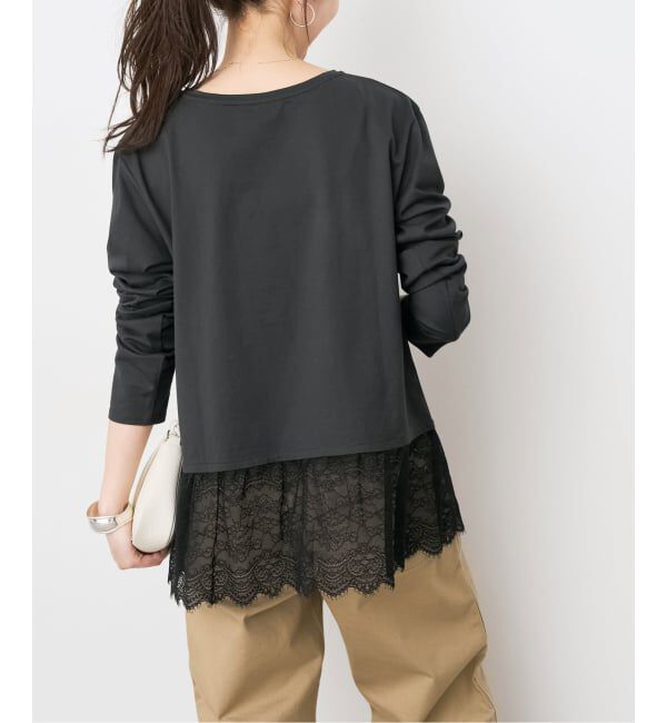 Spick and Span「レースドッキングレイヤードプルオーバー」|Tシャツ・カットソー|