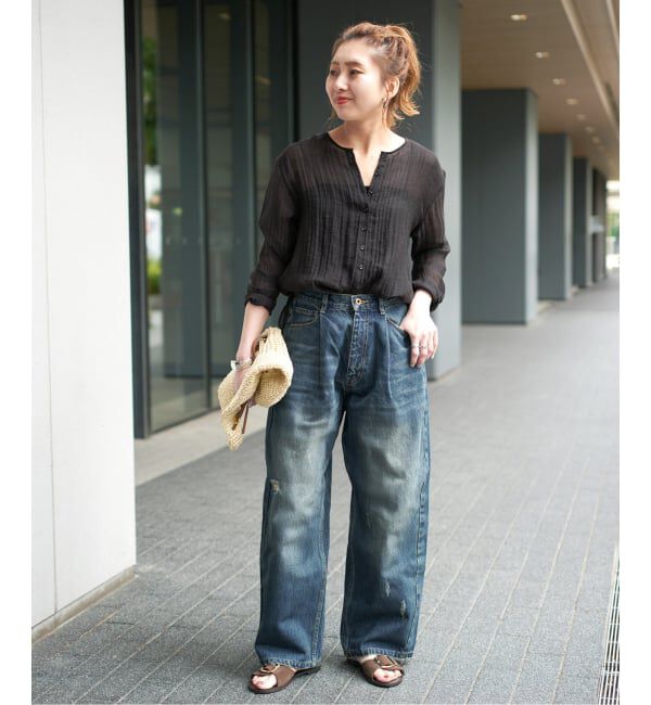 Spick and Span「《WEB限定 / 追加2予約》5 1/2 TUCKBARREL DENIM」|デニム|