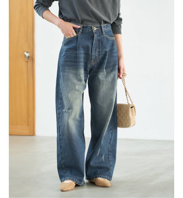 Spick and Span「《WEB限定 / 追加2予約》5 1/2 TUCKBARREL DENIM」|デニム|