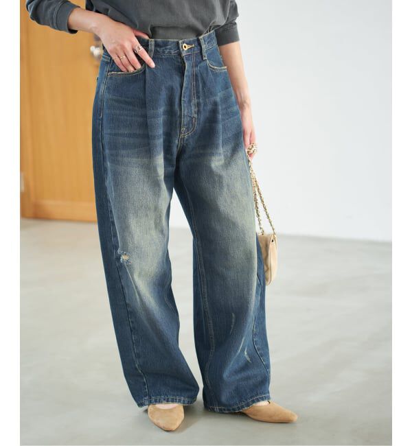 Spick and Span「《WEB限定 / 追加2予約》5 1/2 TUCKBARREL DENIM」|デニム|