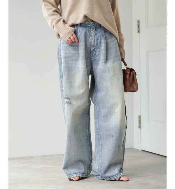 Spick and Span「《WEB限定 / 追加2予約》5 1/2 TUCKBARREL DENIM」|デニム|