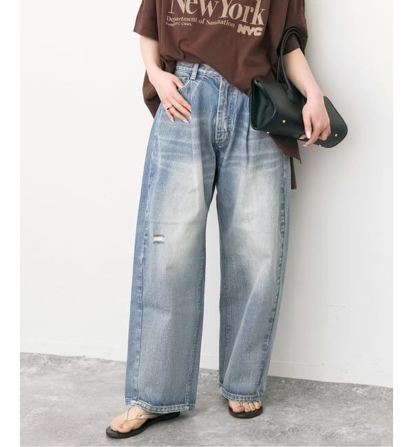 Spick and Span「《WEB限定 / 追加2予約》5 1/2 TUCKBARREL DENIM」|デニム|