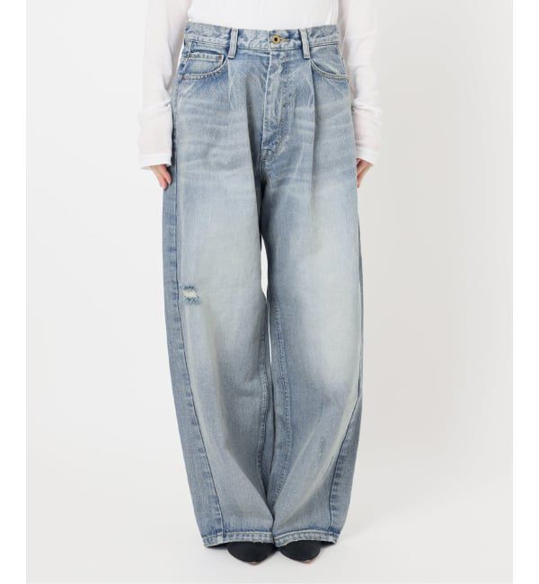 Spick and Span「《WEB限定 / 追加2予約》5 1/2 TUCKBARREL DENIM」|デニム|