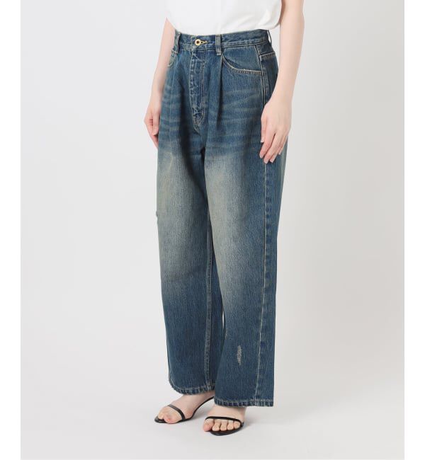 Spick and Span「《WEB限定 / 追加2予約》5 1/2 TUCKBARREL DENIM」|デニム|