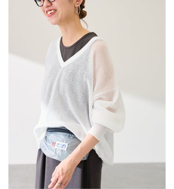 FRAMeWORK「≪予約≫シアーアゼVネックプルオーバー」|ニット・セーター|