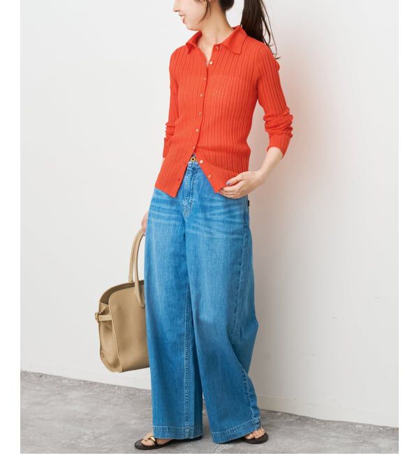 Spick and Span「シアーポロシャツカーディガン」|カーディガン|