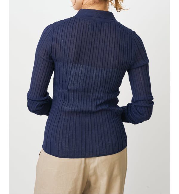 Spick and Span「シアーポロシャツカーディガン」|カーディガン|