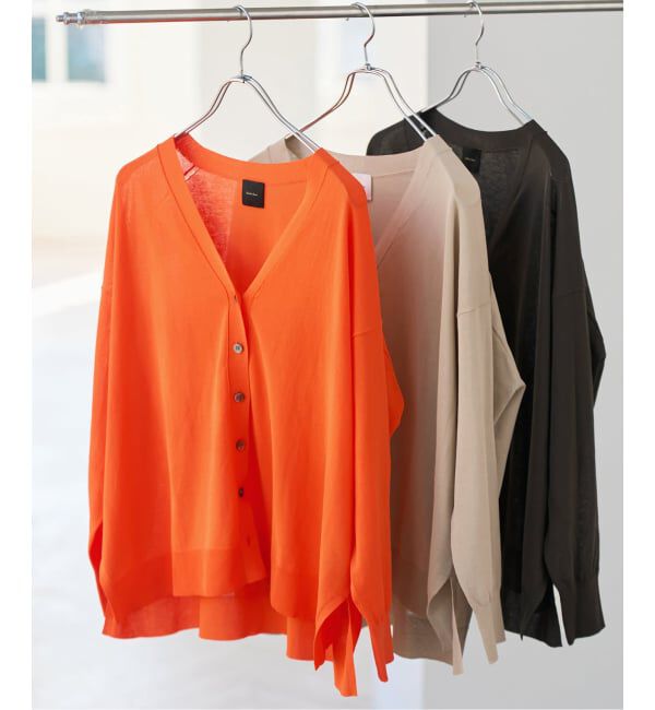 Spick and Span「《接触冷感 / 予約》ICE FINE Vネックカーディガン」|カーディガン|