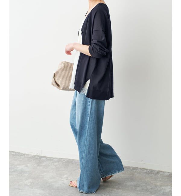 Spick and Span「《接触冷感 / 予約》ICE FINE Vネックカーディガン」|カーディガン|