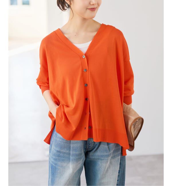 Spick and Span「《接触冷感 / 予約》ICE FINE Vネックカーディガン」|カーディガン|