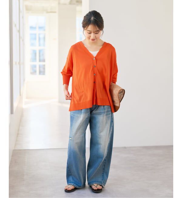 Spick and Span「《接触冷感 / 予約》ICE FINE Vネックカーディガン」|カーディガン|