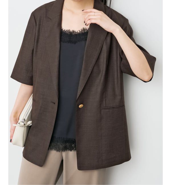 Spick and Span「《セットアップ可 / 予約》ライトドライクロスシングルブレストジャケット」|テーラードジャケット|