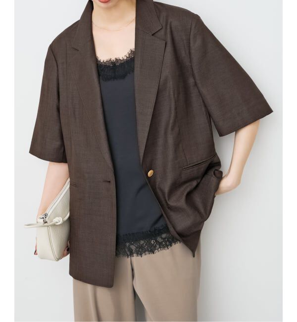 Spick and Span「《セットアップ可 / 予約》ライトドライクロスシングルブレストジャケット」|テーラードジャケット|