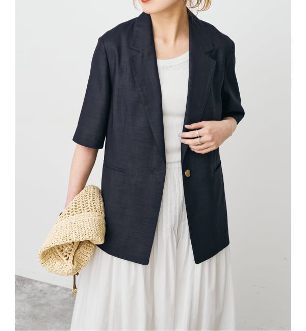 Spick and Span「《セットアップ可 / 予約》ライトドライクロスシングルブレストジャケット」|テーラードジャケット|