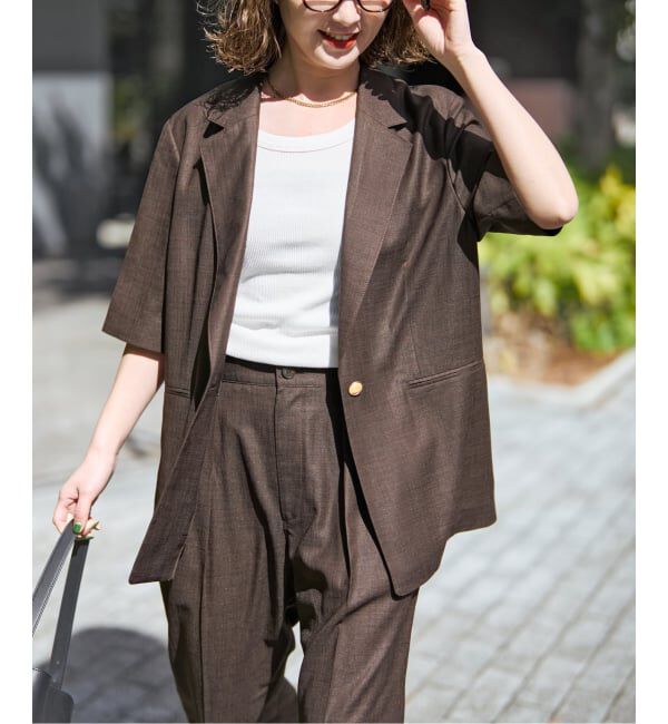 Spick and Span「《セットアップ可 / 予約》ライトドライクロスシングルブレストジャケット」|テーラードジャケット|