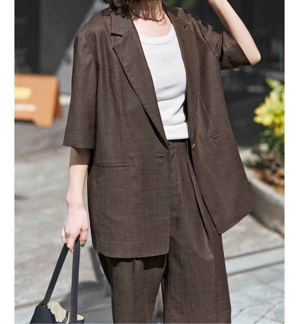 Spick and Span「《セットアップ可 / 予約》ライトドライクロスシングルブレストジャケット」|テーラードジャケット|