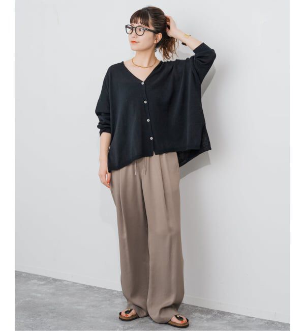 Spick and Span「《新色有り / 追加予約》コットンリネンギマオーバーサイズカーディガン」|カーディガン|