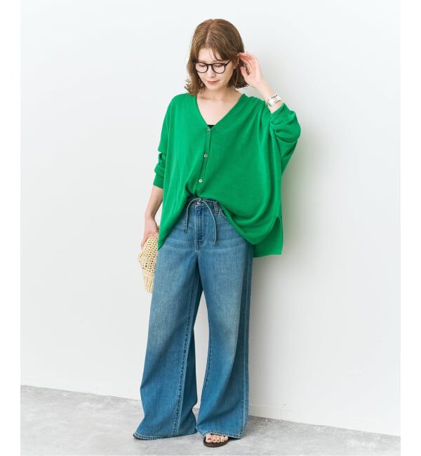 Spick and Span「《新色有り / 追加予約》コットンリネンギマオーバーサイズカーディガン」|カーディガン|