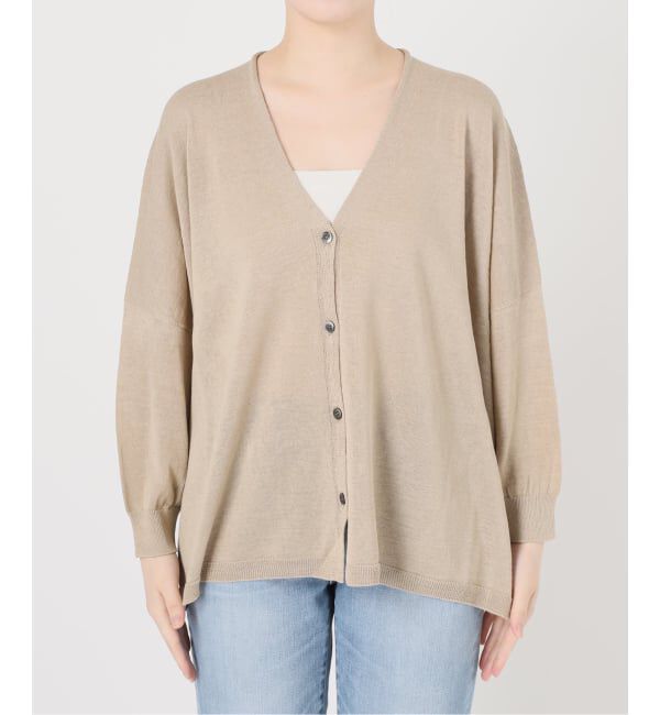 Spick and Span「《新色有り / 追加予約》コットンリネンギマオーバーサイズカーディガン」|カーディガン|