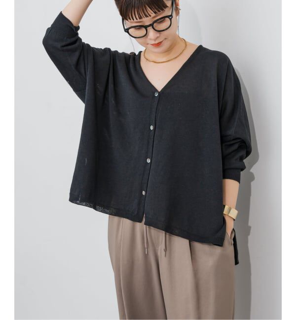 Spick and Span「《新色有り / 追加予約》コットンリネンギマオーバーサイズカーディガン」|カーディガン|