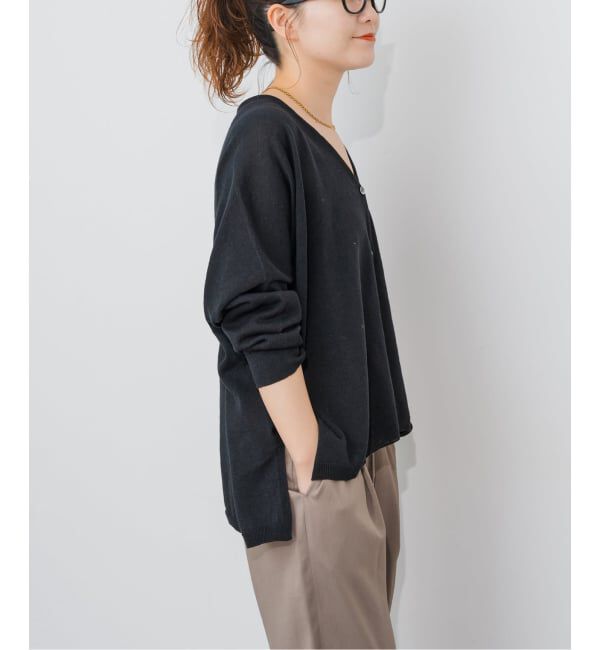 Spick and Span「《新色有り / 追加予約》コットンリネンギマオーバーサイズカーディガン」|カーディガン|