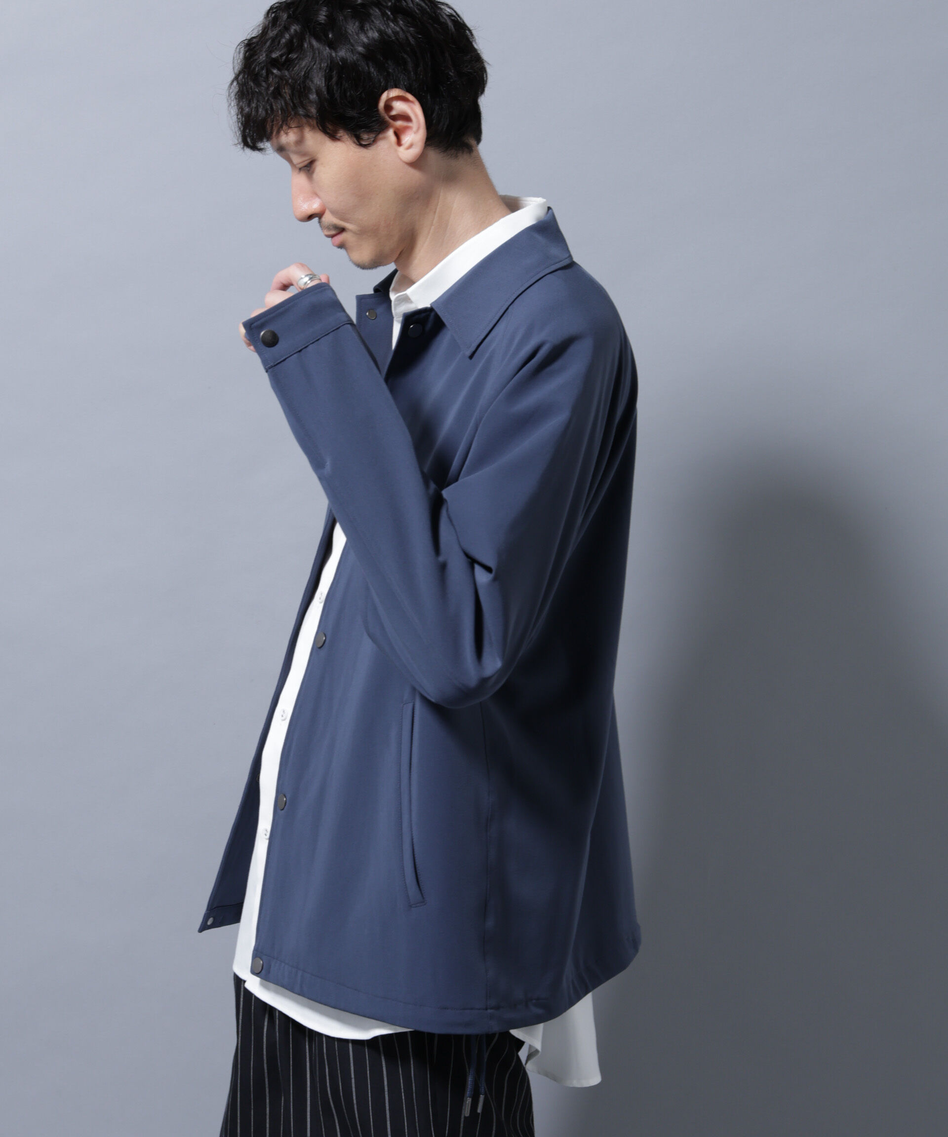 nano･universe「イタリアンドットリラックスコーチジャケット」|ブルゾン・スタジャン|