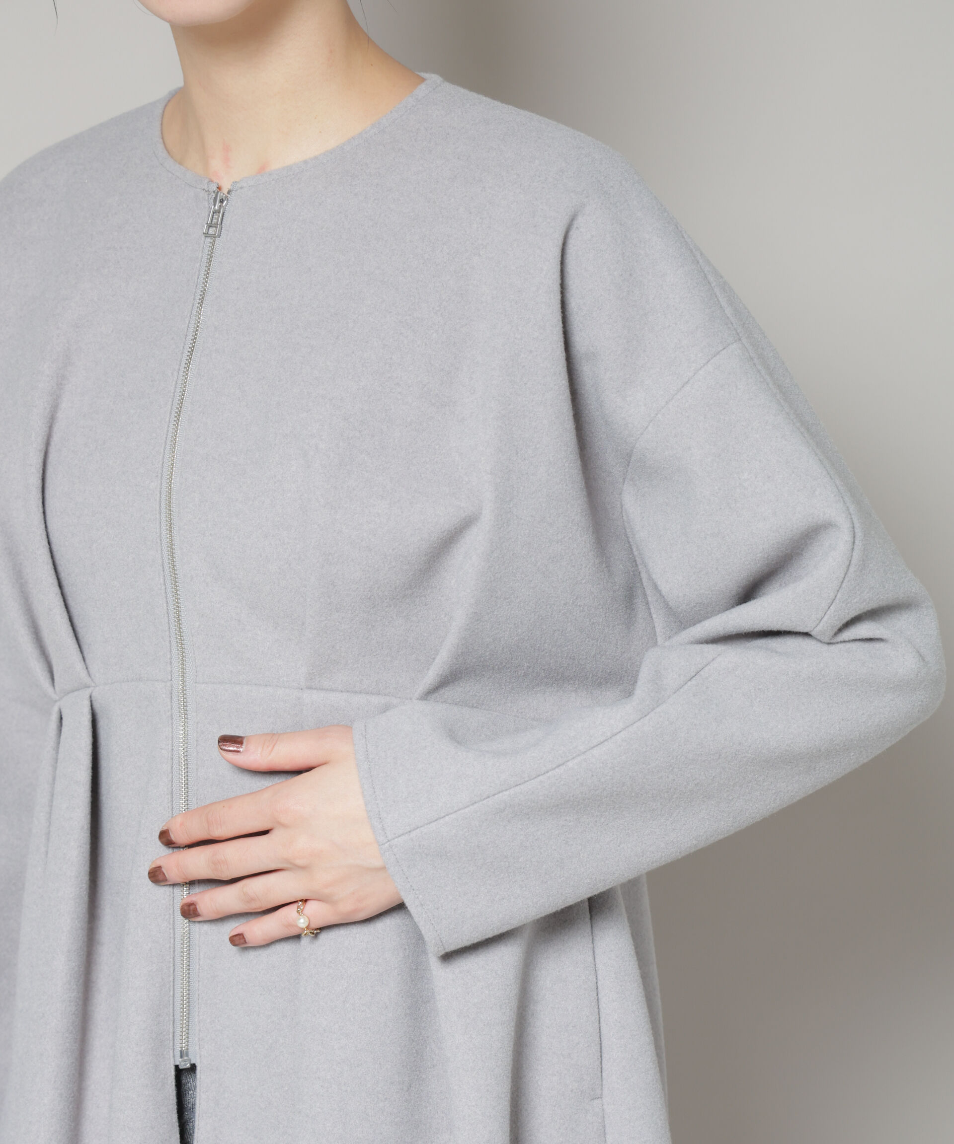 nano･universe「ニードルジャージーペプラムブルゾン」|ブルゾン・スタジャン|