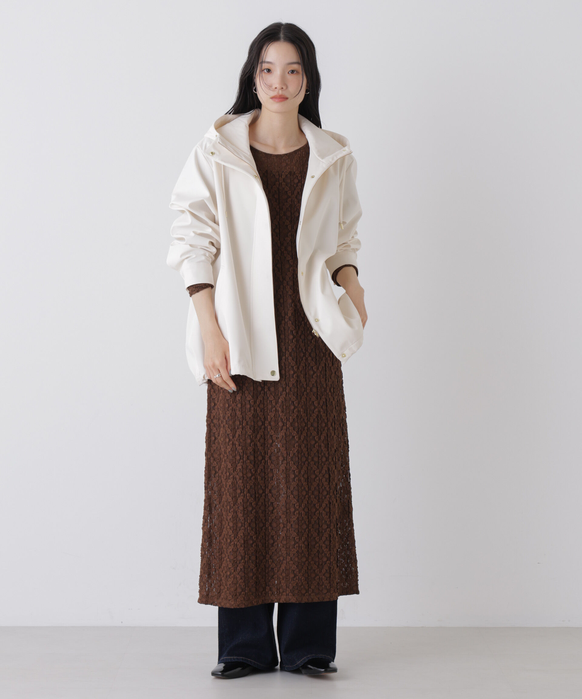 nano･universe「撥水＆花粉ガード フードブルゾン」|ブルゾン・スタジャン|