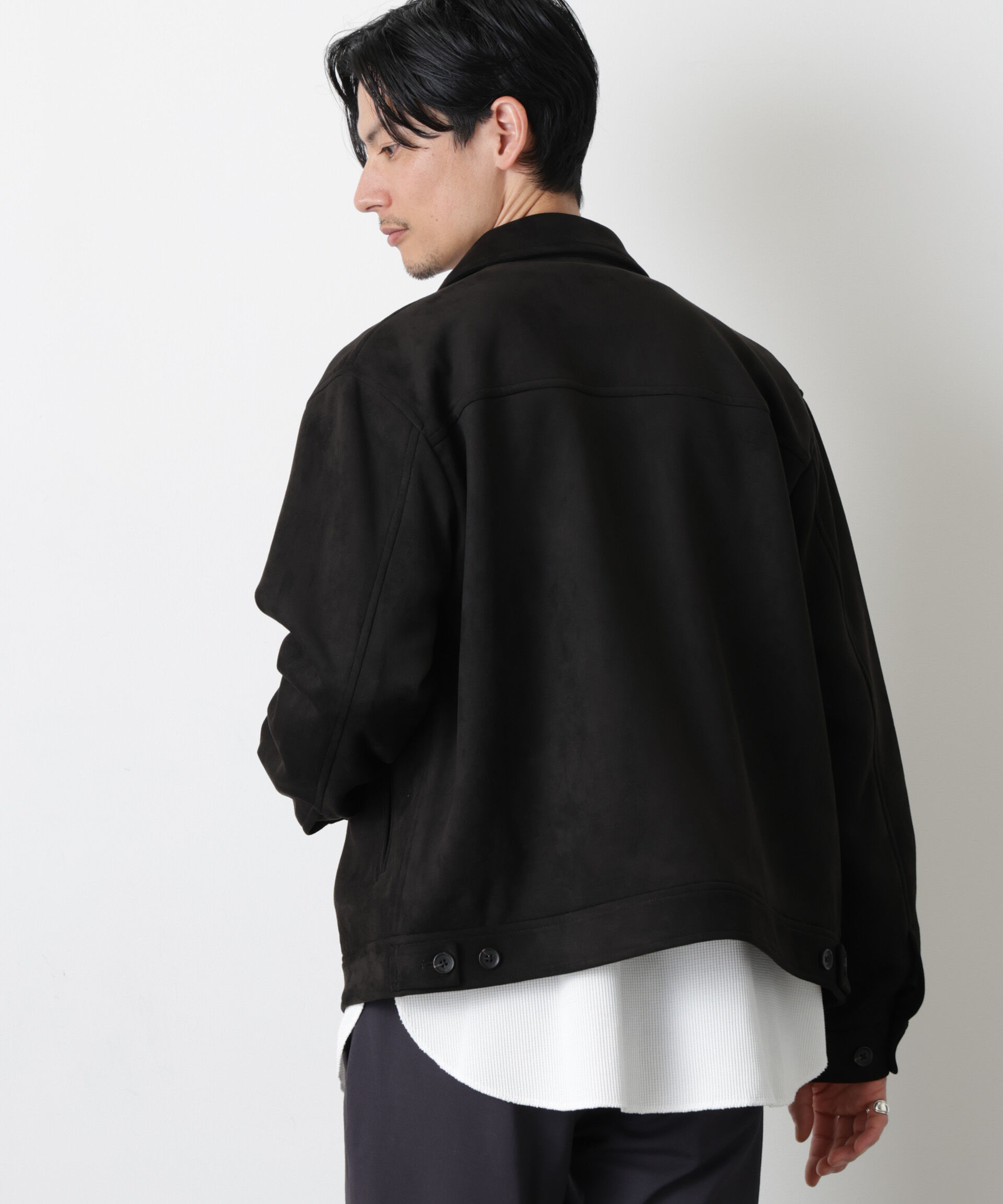 nano･universe「「モダンコンフォート」 フェイクスエードブルゾン」|ブルゾン・スタジャン|
