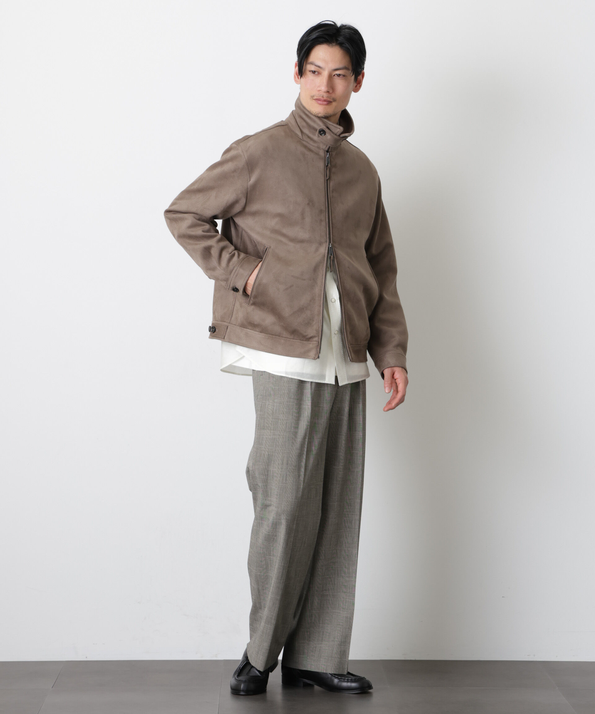 nano･universe「「モダンコンフォート」 フェイクスエードブルゾン」|ブルゾン・スタジャン|