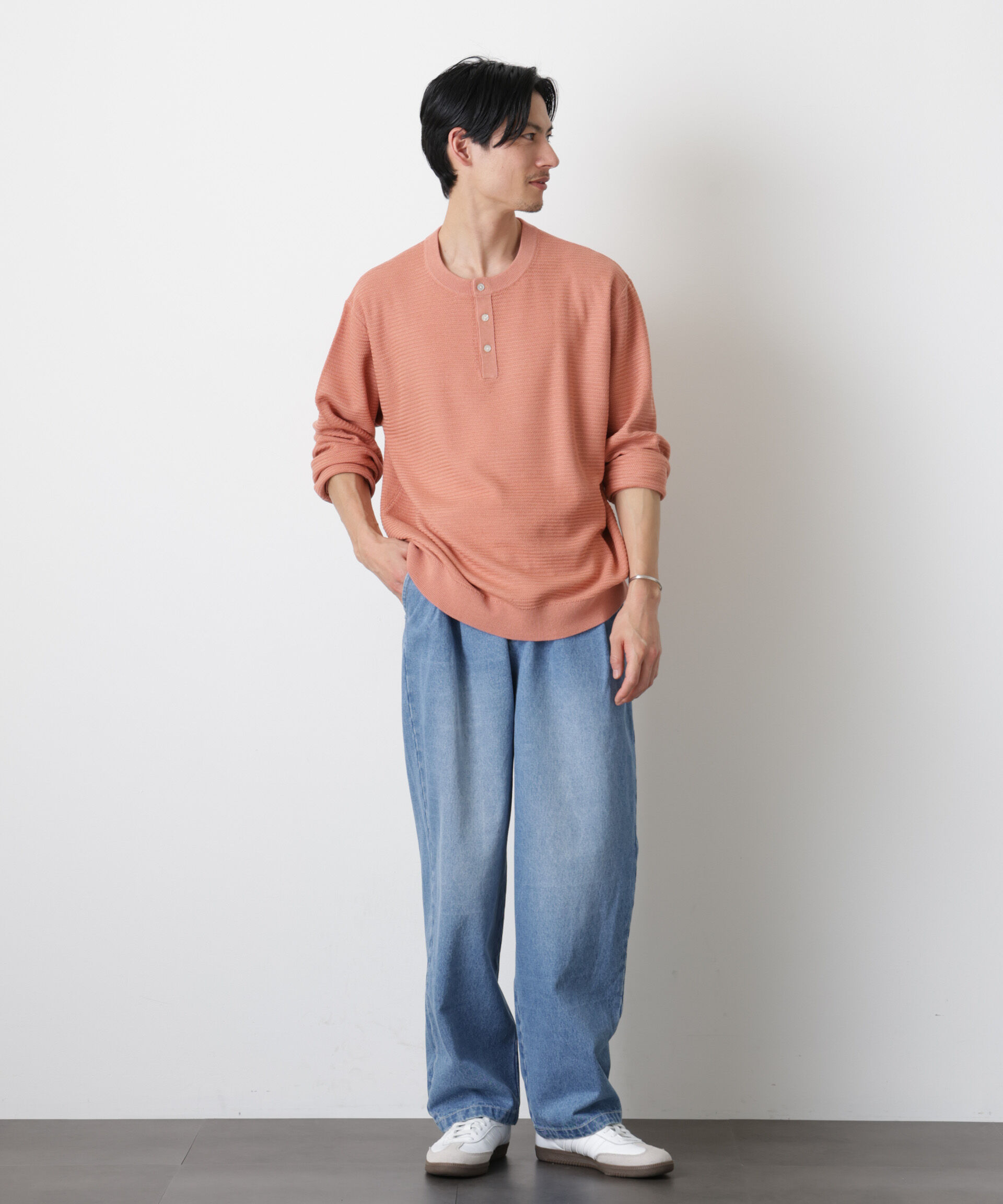 nano･universe「テクスチャーヘンリーネックニット」|ニット・セーター|