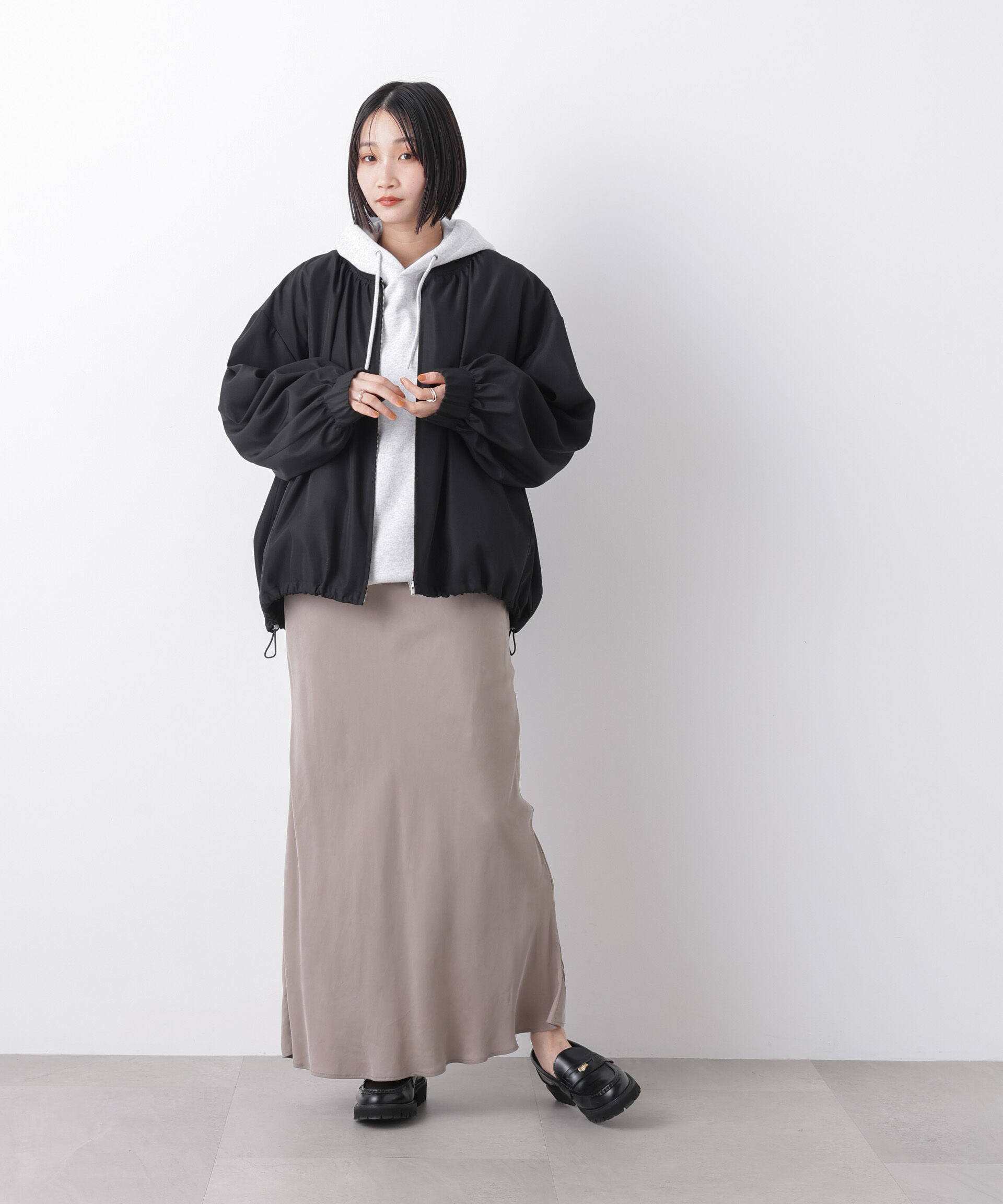 nano･universe「撥水加工 ドロストヘムリブブルゾン」|ブルゾン・スタジャン|