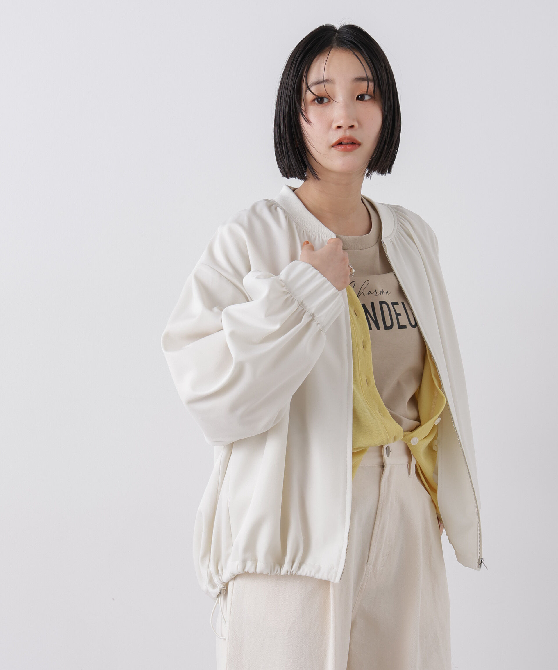 nano･universe「撥水加工 ドロストヘムリブブルゾン」|ブルゾン・スタジャン|