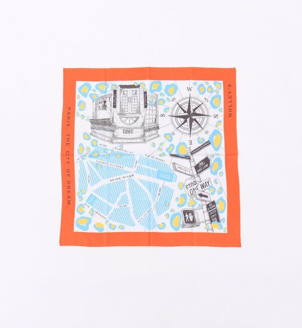 NOLLEY'S「シルクプリントスカーフ66」|ストール|オレンジ系1