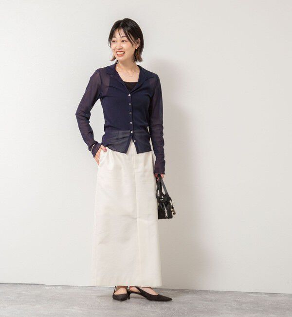 NOLLEY'S「チュール衿付きカットカーディガン」|カーディガン|