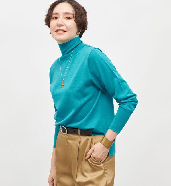 NOLLEY'S「《手洗い可能》《アンサンブル対応》18G天竺ハイネックプルオーバーニット」|ニット・セーター|