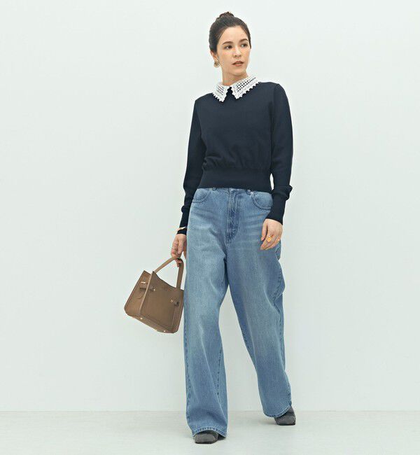 NOLLEY'S「《手洗い可能》襟レース2WAYプルオーバーニット」|ニット・セーター|