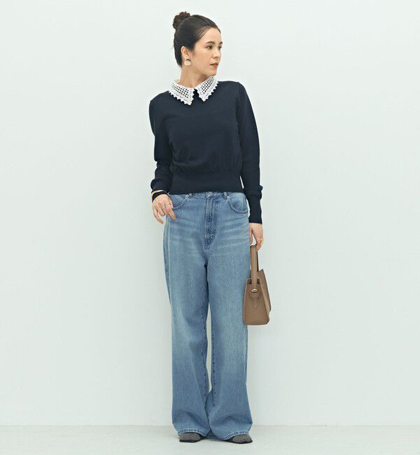 NOLLEY'S「《手洗い可能》襟レース2WAYプルオーバーニット」|ニット・セーター|