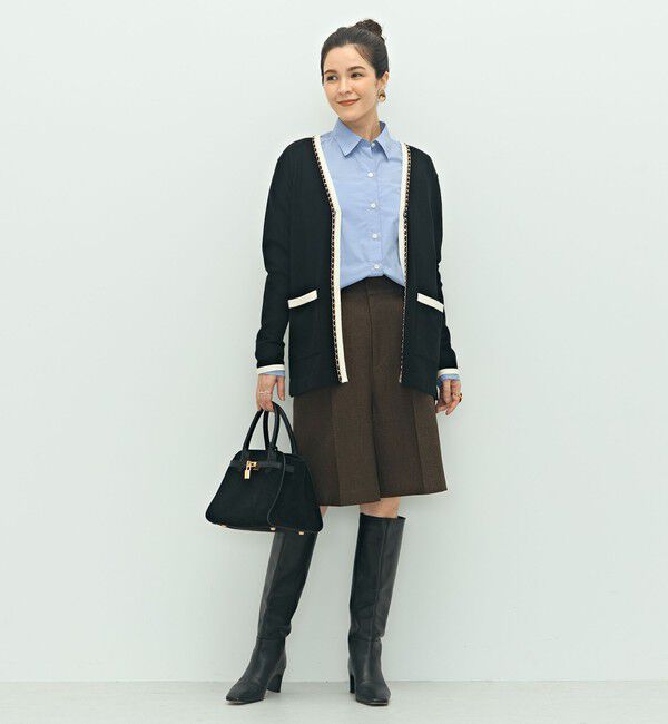 NOLLEY'S「チェーンブレード長めVネックカーディガン」|カーディガン|