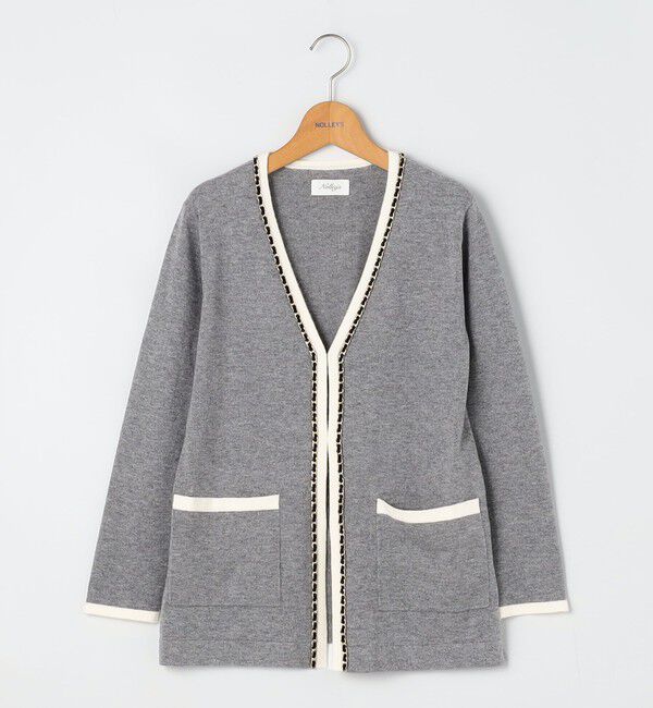 NOLLEY'S「チェーンブレード長めVネックカーディガン」|カーディガン|